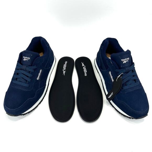 Reebok Classic Sneaker Women Size 8 Navy Suede Memory Tech Harman Max Trax New - Picture 8 of 15